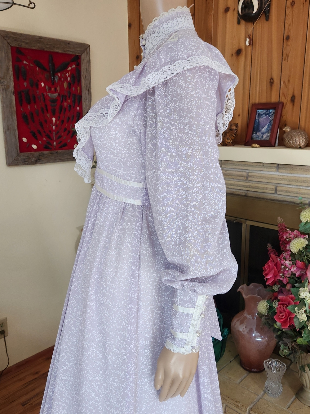 ✨ Dreamy Vintage 70s Lavender Gunne Sax Prairie Dress ✨ - Picture 5 of 12